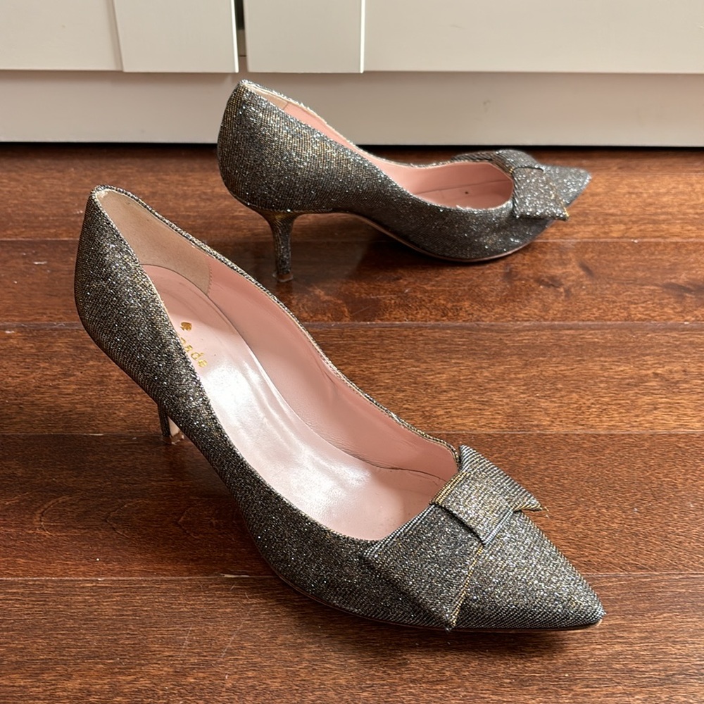 Gently used Kate Spade silver heels - Picture 3 of 4